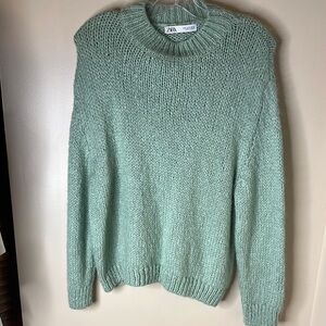 Zara Light Green Knit Pullover
